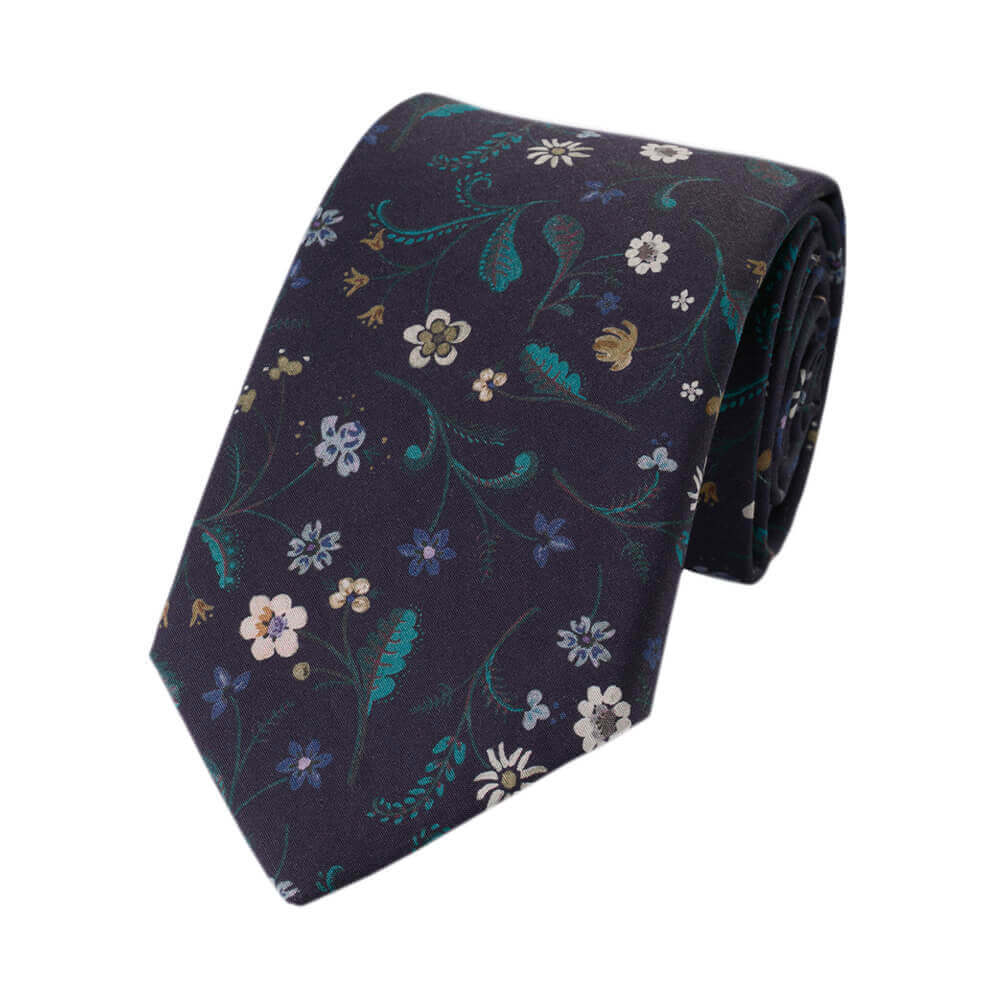 Charles Tyrwhitt Floral Print Tie – Navy